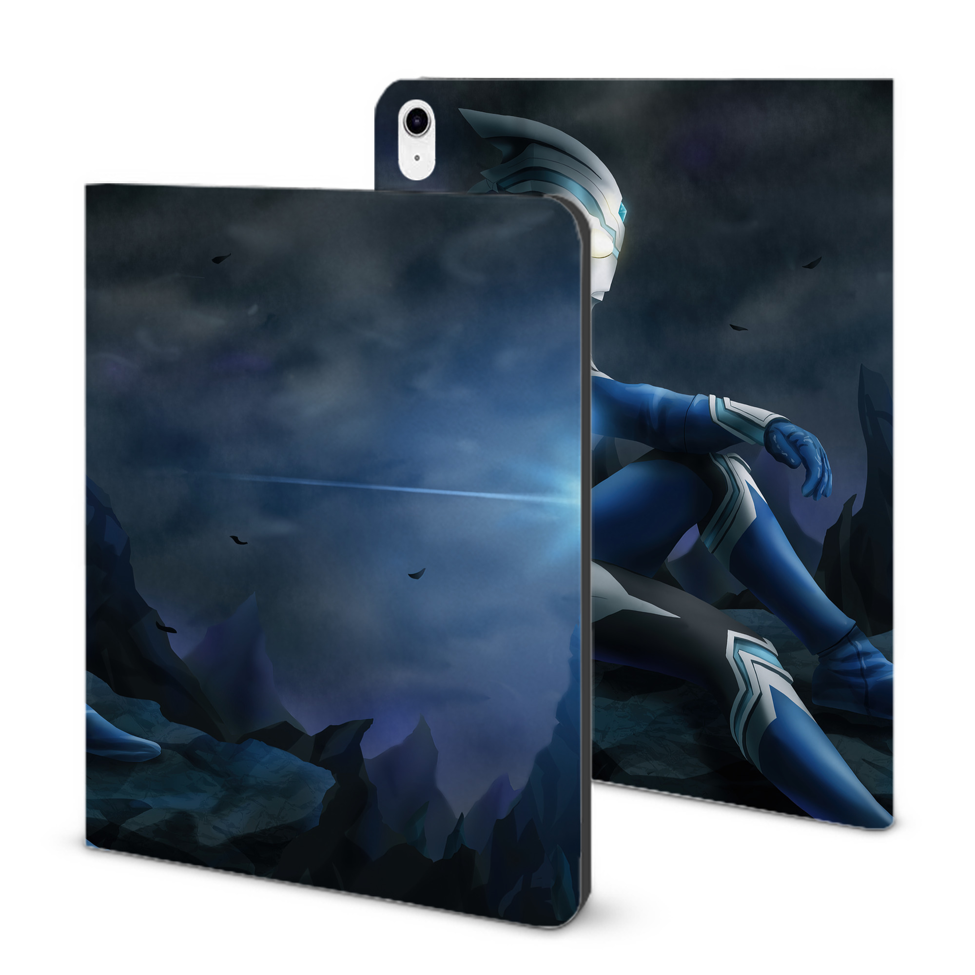 （画像用） ウルトラマン Ultraman IPad ケース ブック型 PUレザー TPU 耐衝撃 軽量 薄型 ペン収納なし 全面保護 IPad 各モデル対応